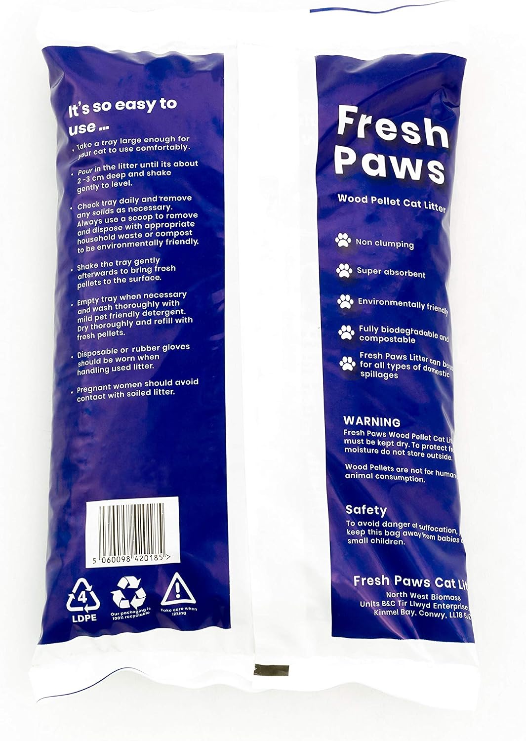 Fresh Paws Premium Wood Pellet Cat Litter, 30 L