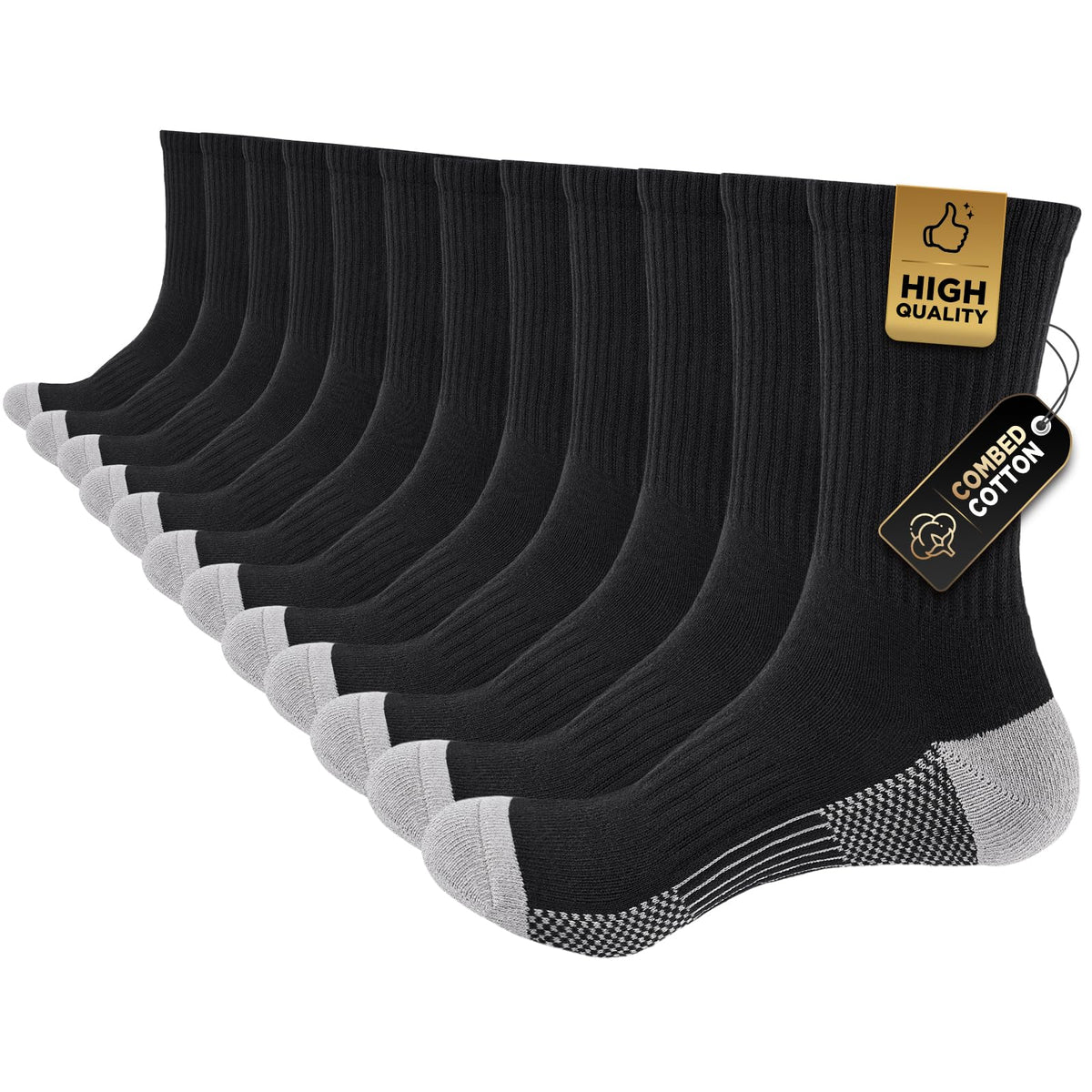 Cirorld Mens Sports Socks, 6/8 Pairs Work Boot Socks for Men & Women