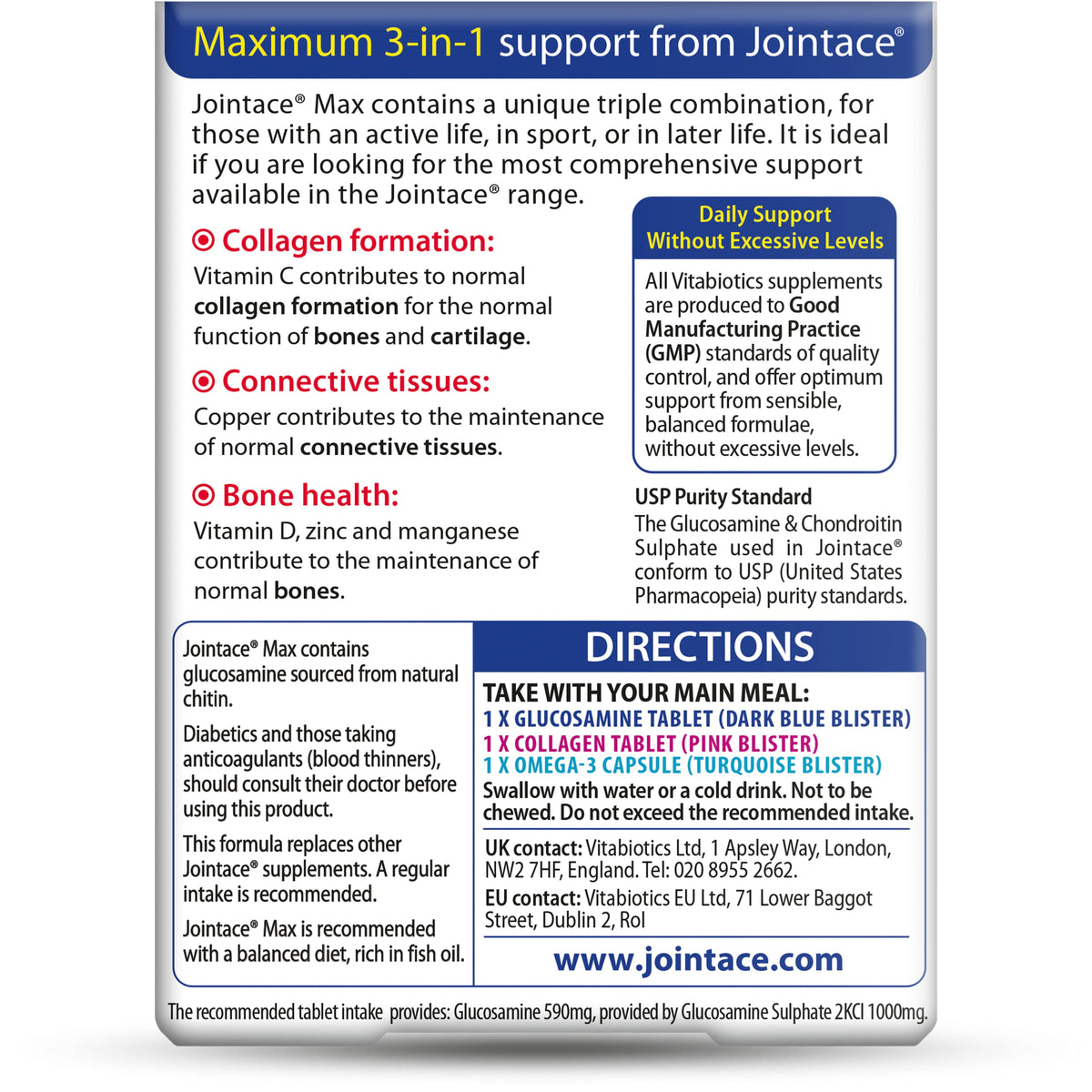 Jointace Collagen - Advanced Joints & Cartilage Support - Includes Collagen, Glucosamine & Chondroitin & Ginger