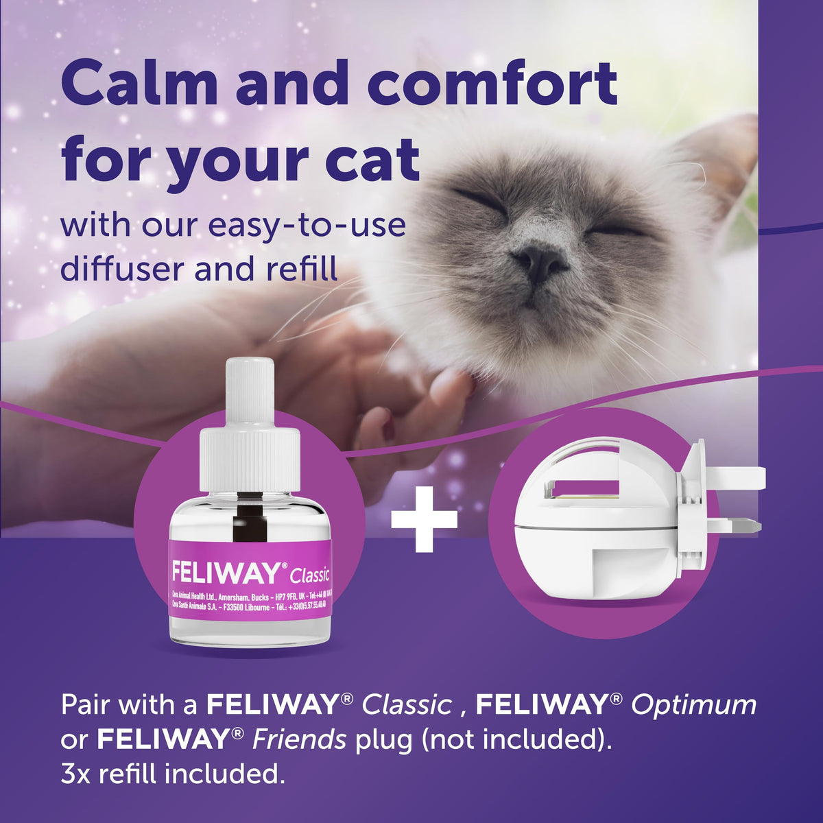 FELIWAY Classic Cat Calming Pheromone Plug-In Diffuser Refill, 1 Refill