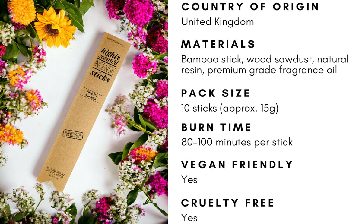 Highly Scented Incense Sticks, 10 Sticks (Crisp Fall Night)