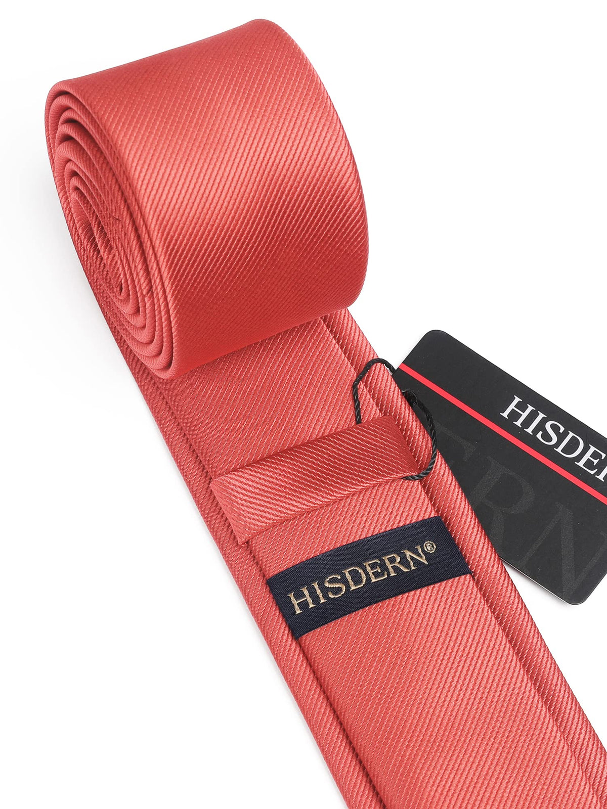 HISDERN Skinny Tie Solid Color 6cm Slim Ties for Men Wedding Classic Formal Business Necktie