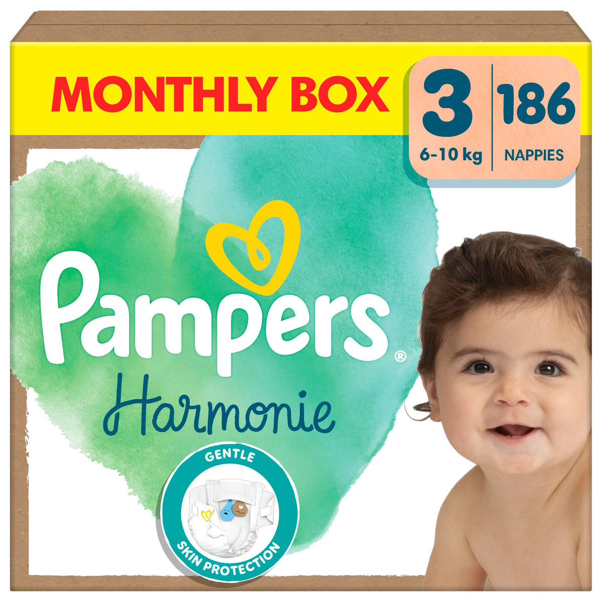 Pampers Baby Nappies Size 2 (4-8 kg / 9-18 lbs), Harmonie, 132 Count, Saving Pack, Baby Essentials for Newborn
