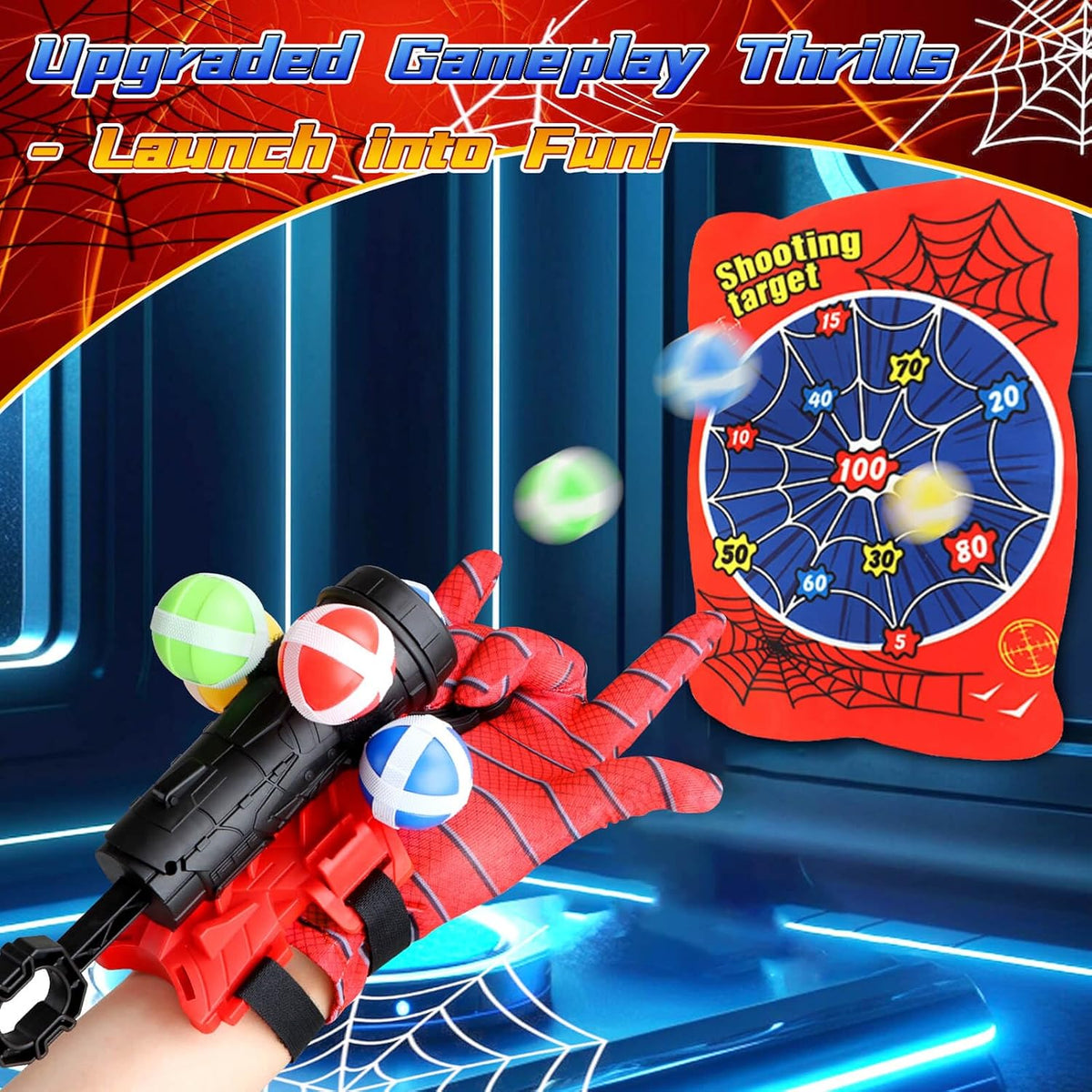 YOTOY Toys for Boys 3 4 5 6 7 8 9 10 Year Old Spider Dart Board Toy for Boy