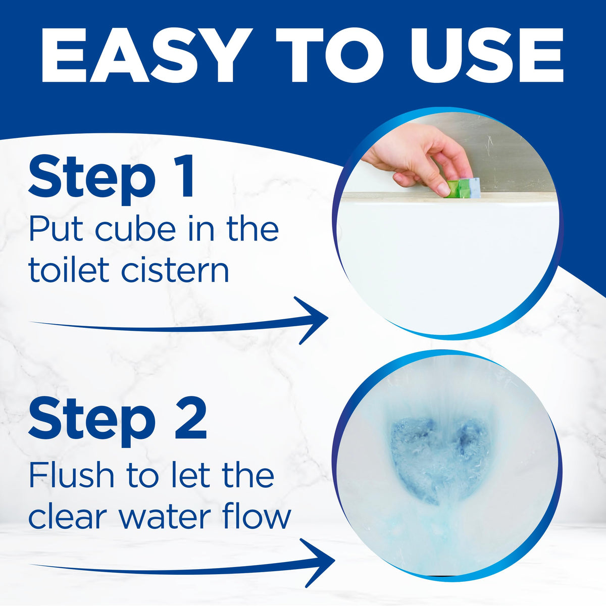 Bloo New 3in1 Toilet Blocks, Pack of 2, Toilet Limescale Remover Cistern Block, Toilet Cleaner Block with Cleaning and Foaming Action, Toilet Fresheners - Limescale Prevention