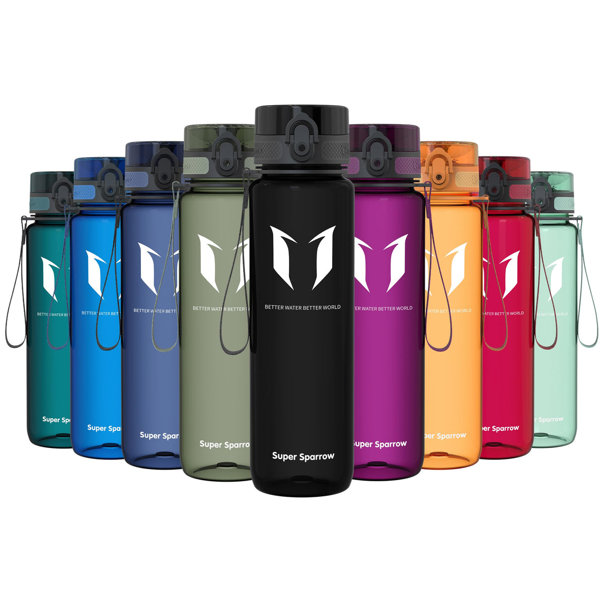 Sparrow Water Bottle 500ml/750ml/1L BPA-Free Tritan Drinks Bottle One-Click