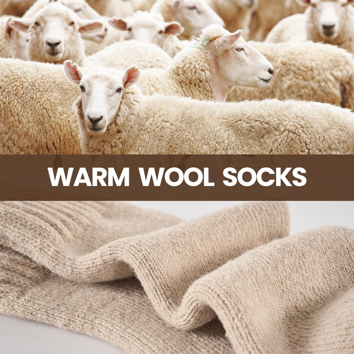 Niorasen Women's Thermal Socks, 3 Pairs Full Cushioned, Cosy Gift Winter