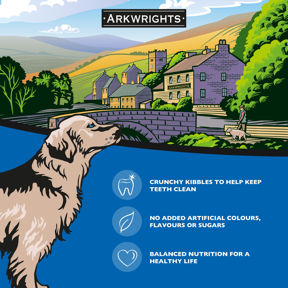 Arkwrights Complete with Beef Dry Dog Food 15kg - Complete Nutrition for Working and Sporting Adult Dogs - Healthy, Nutritious Dry Dog Biscuits