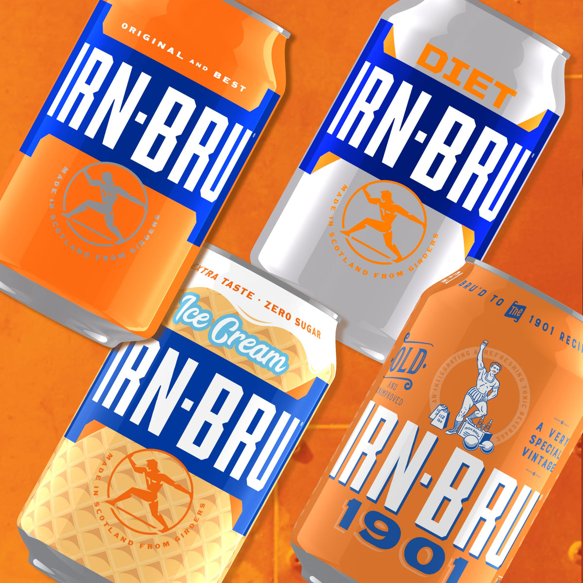 IRN-BRU Carbonated Soft Drink, 24 Pack, 330ml Cans
