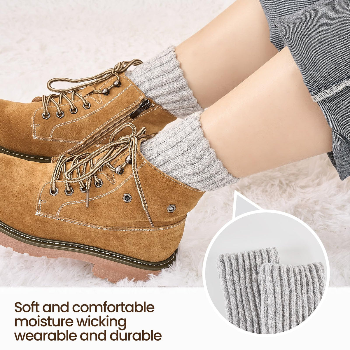 Niorasen Women's Thermal Socks, 3 Pairs Full Cushioned, Cosy Gift Winter