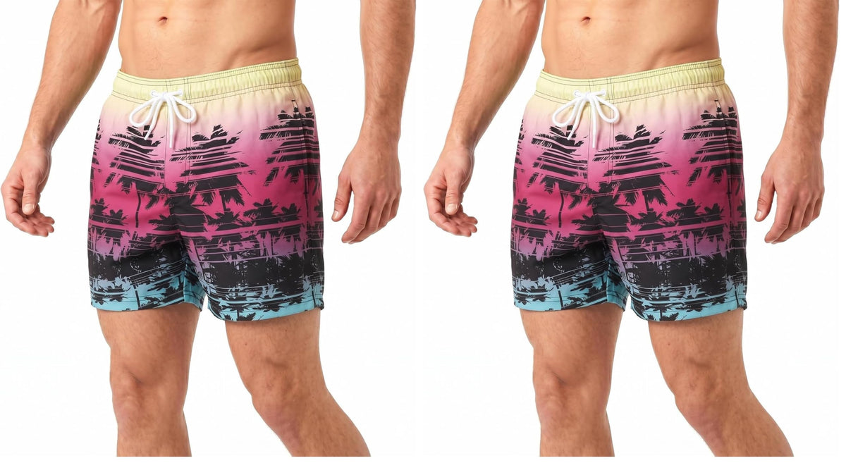 RIPT Men’s Quick Dry Swim Shorts Mesh Lining Drawstring UV 50 Beach Trunks