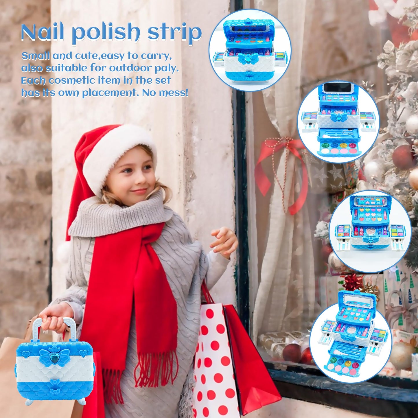 Kids Makeup Sets for Girls Toys - 74PCS Washable Makeup for Kids with Mirror, Real Dressing Table with Stand, Princess Play Makeup Kit Perfect for 3 4 5 6 7 8-12 Year Old Girls Birthday & Christmas