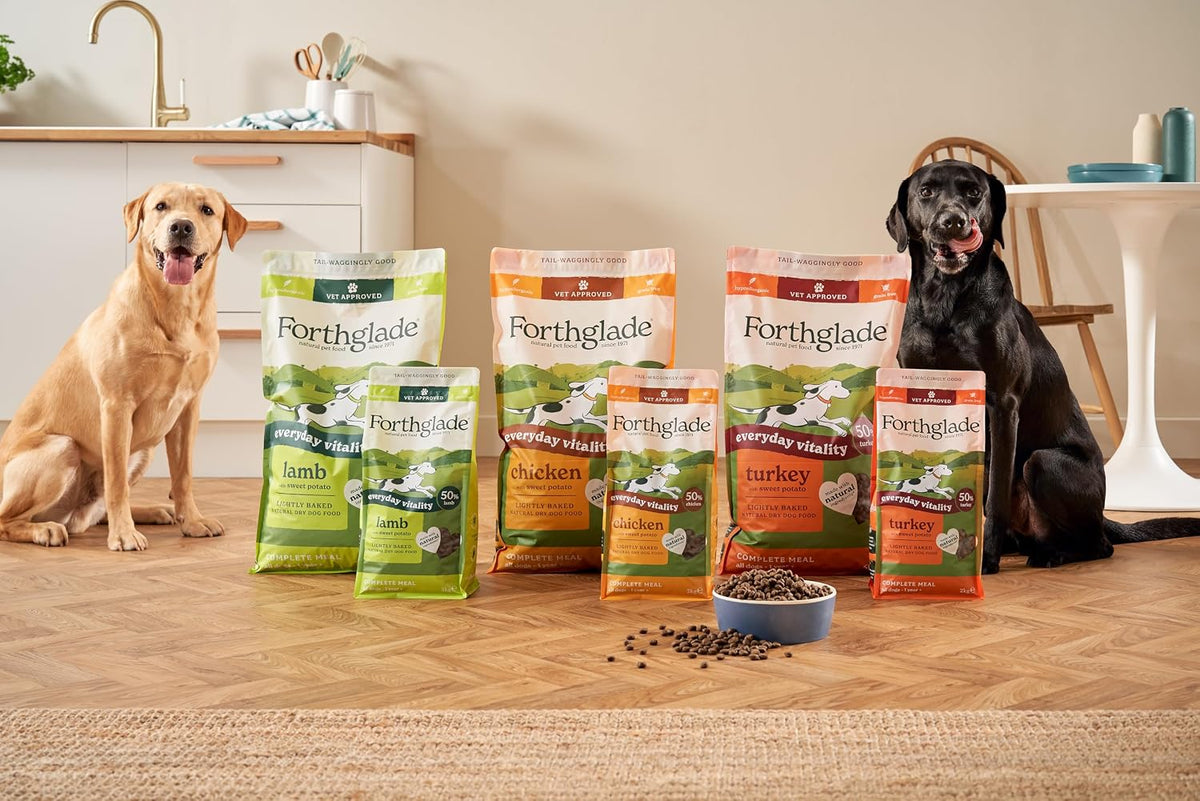 Forthglade Dry Dog Food, Lightly Baked, (2kg), Hypoallergenic and Grain Free Dog Food, Adult 1 Year +, Turkey With Sweet Potato, Completed and Balanced Meal, 50% Single Source Protein