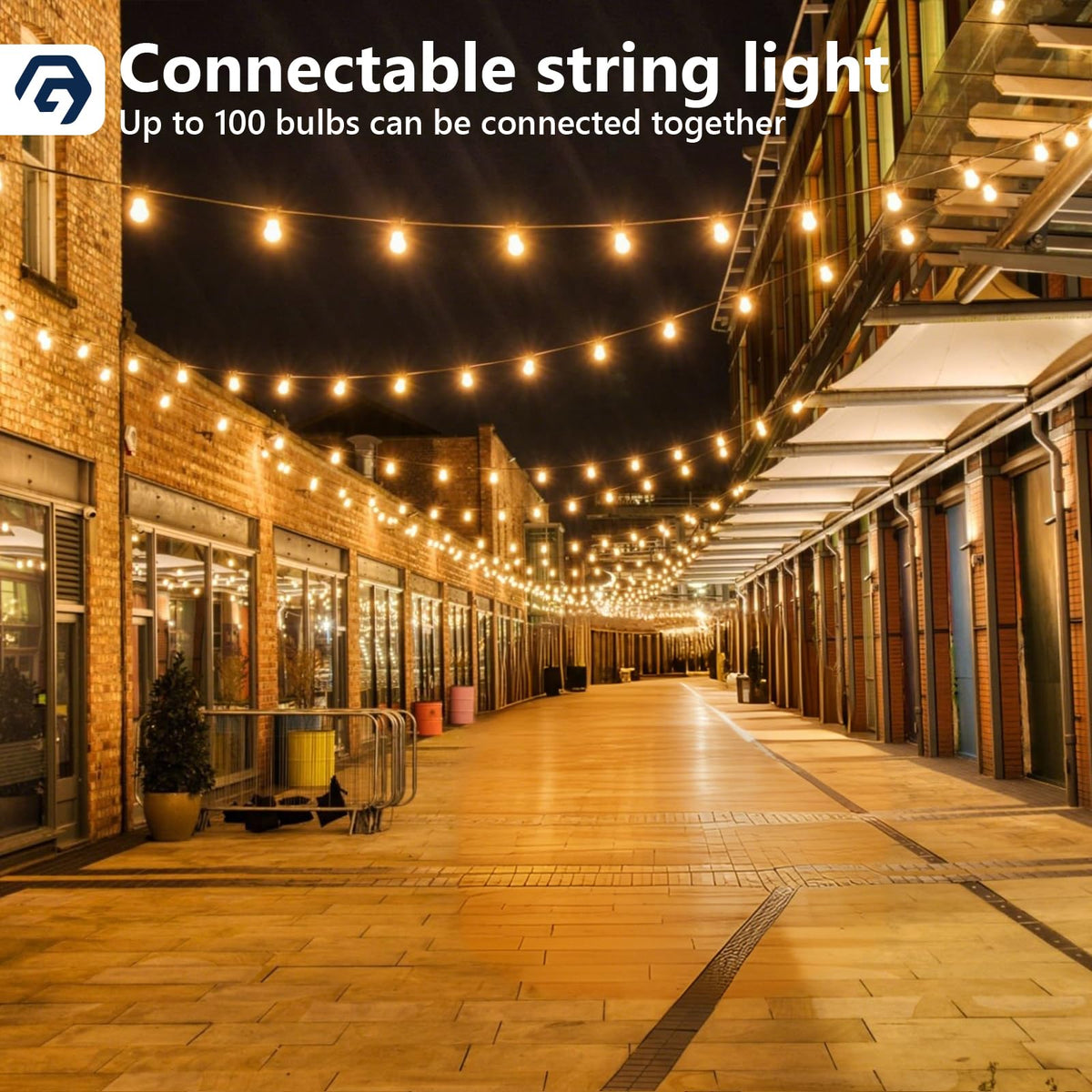 GPATIO Garden Lights, 30FT/9M LED Festoon Lights with 16 Shatterproof Bulbs