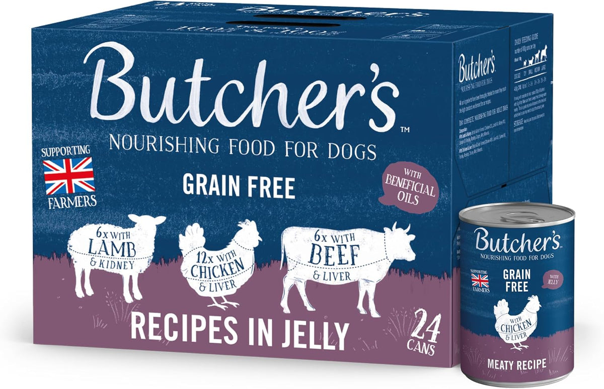 Butcher's Complete Wet Can Adult Dog Food Recipes in Jelly Pack 24x400g