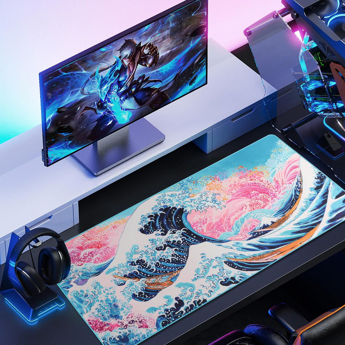 Gaming Mouse Mat/Large Mouse Pad 900 x 400 x 3mm / XXL mouse pad/large size | improved precision and speed | rubber base for stable grip on smooth surfaces | non-slip (90x40 Black)