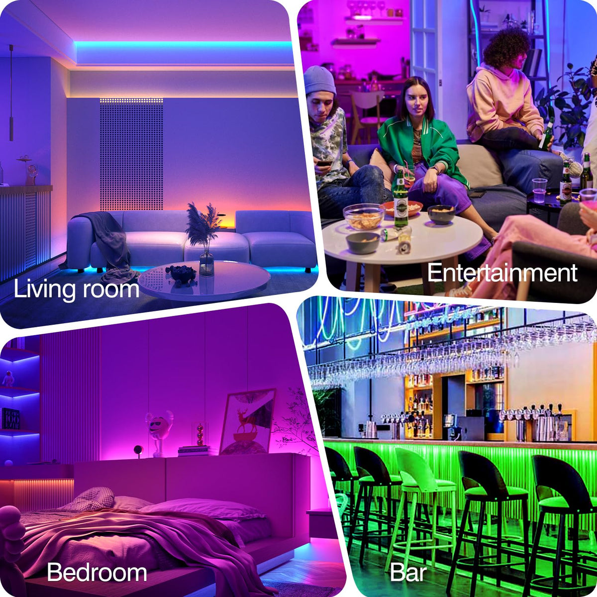Mexllex LED Strip Lights 10M (1X10M) APP Control Colour Changing LED Lights with Remote, Music Sync Built-in Mic, SMD RGB Light Strips RGB LED Strip, Led Lights for Bedroom Home Decoration