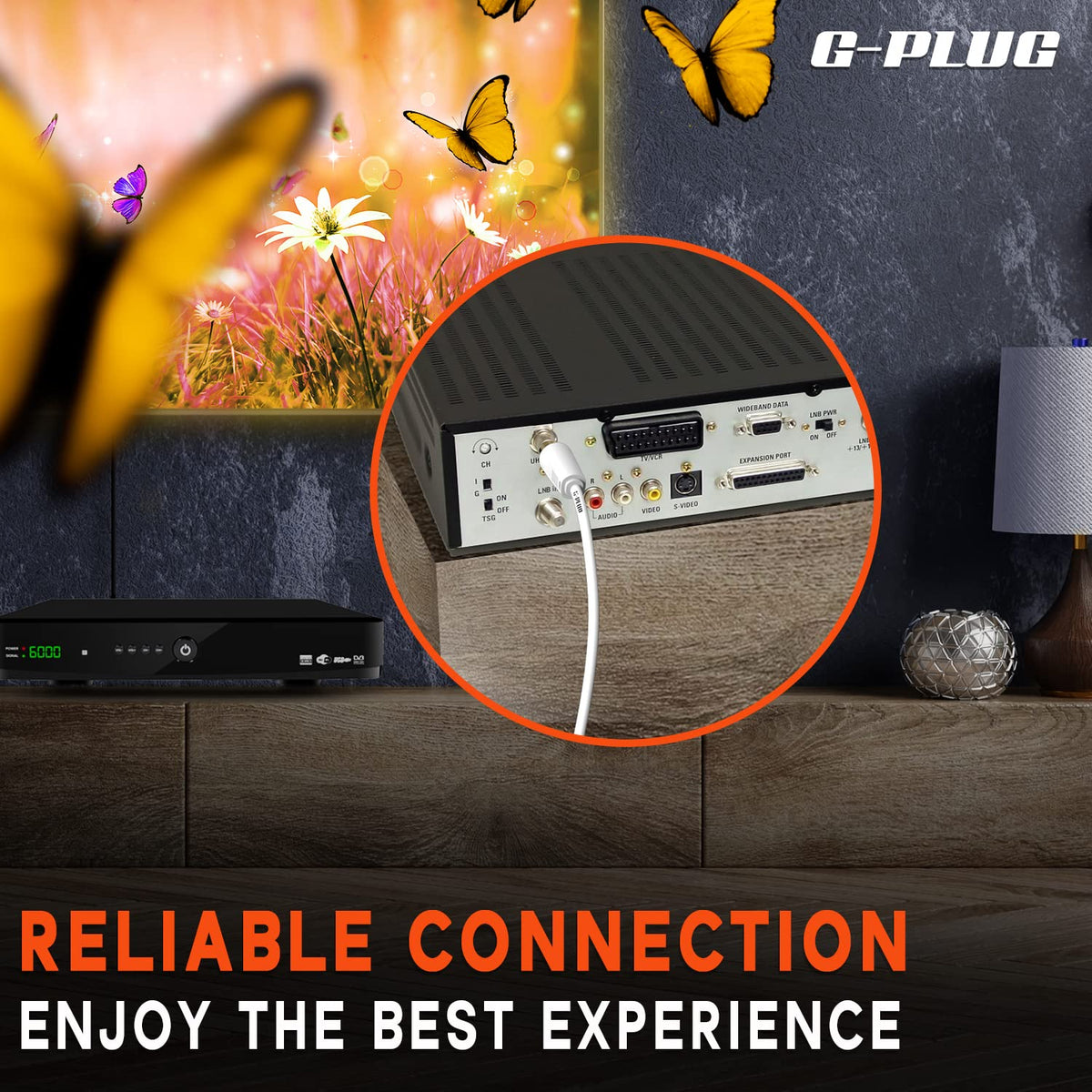 G-PLUG 2m TV Aerial Cable, Coaxial Cable for Freeview, Sky Box and Freesat