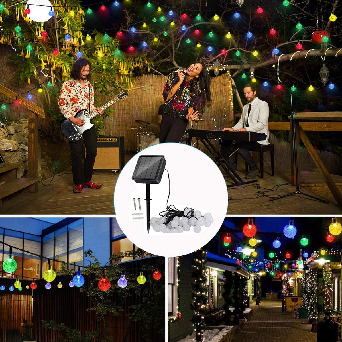 Lezonic Solar String Lights Outdoor, 50LED 7M/23Ft Solar Fairy Lights