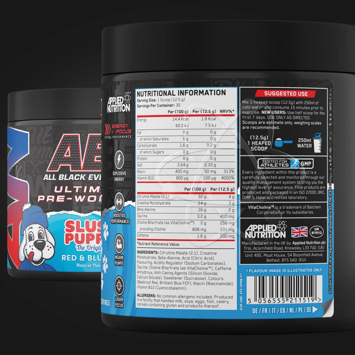Applied Nutrition ABE Pre Workout Powder Tropical 375g
