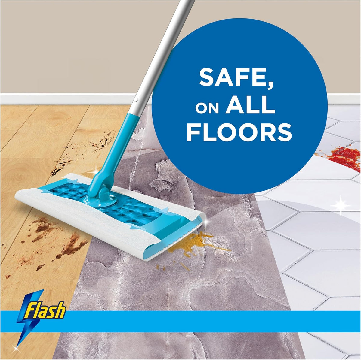 Flash Speedmop Wet Mop Floor Cleaner Wipes, 48 Wet Lemon Pads
