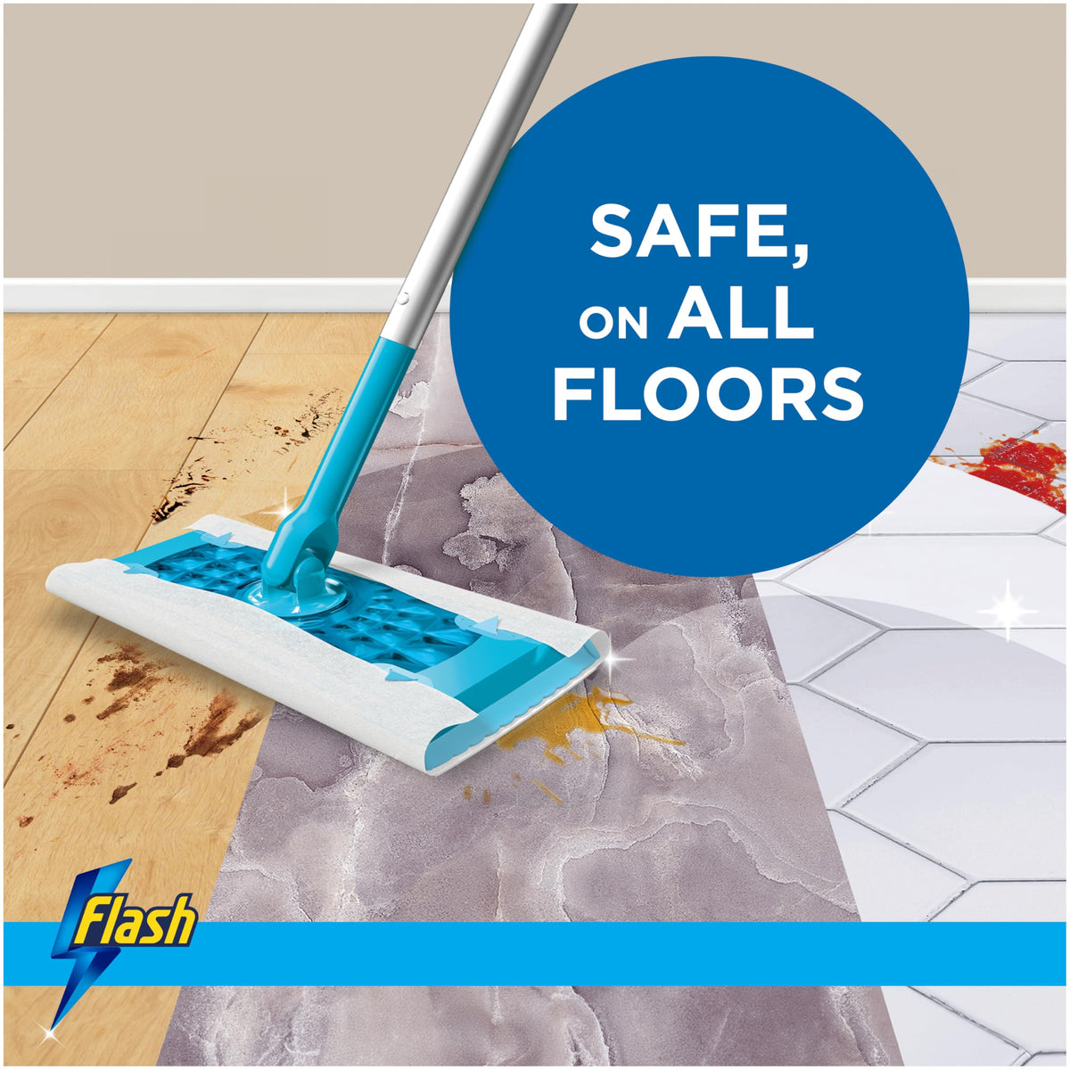 Flash Speedmop Wet Mop Floor Cleaner Wipes, 48 Wet Lemon Pads