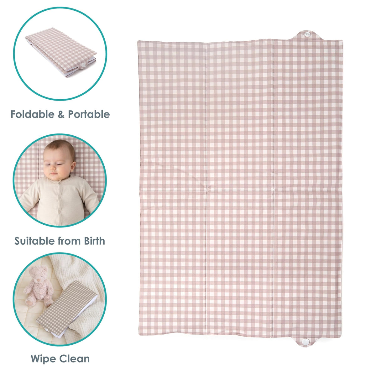 Clair de Lune Jungle Dream Foldable Changing Mat, Easy Clean Soft Water Resistant Travel Pad 60 x 34 cm