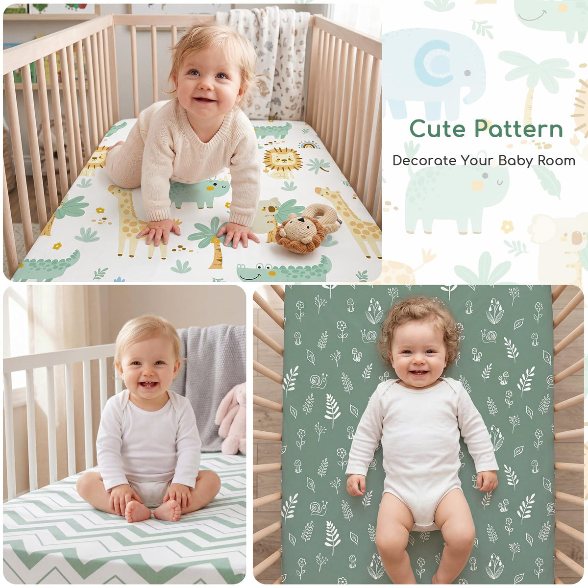 Cot Bed Sheets 120x60 cm Fitted for Baby and Toddler