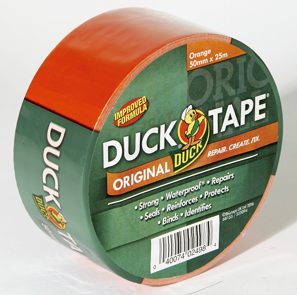Duck Tape Original White Duct Tape, 50mm x 25m Heavy Duty, Waterproof Gaffer, Gaffa Sticky Tape, Strong Adhesive Cloth Repair Tape, Suitable for Packing boxes, Moving House, Parcels or Packaging