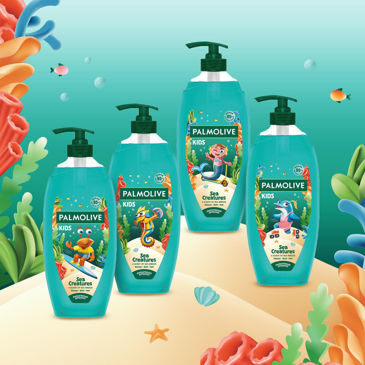 Palmolive Sea Creature Kids Shower Gel 750ml (Pack of 2)