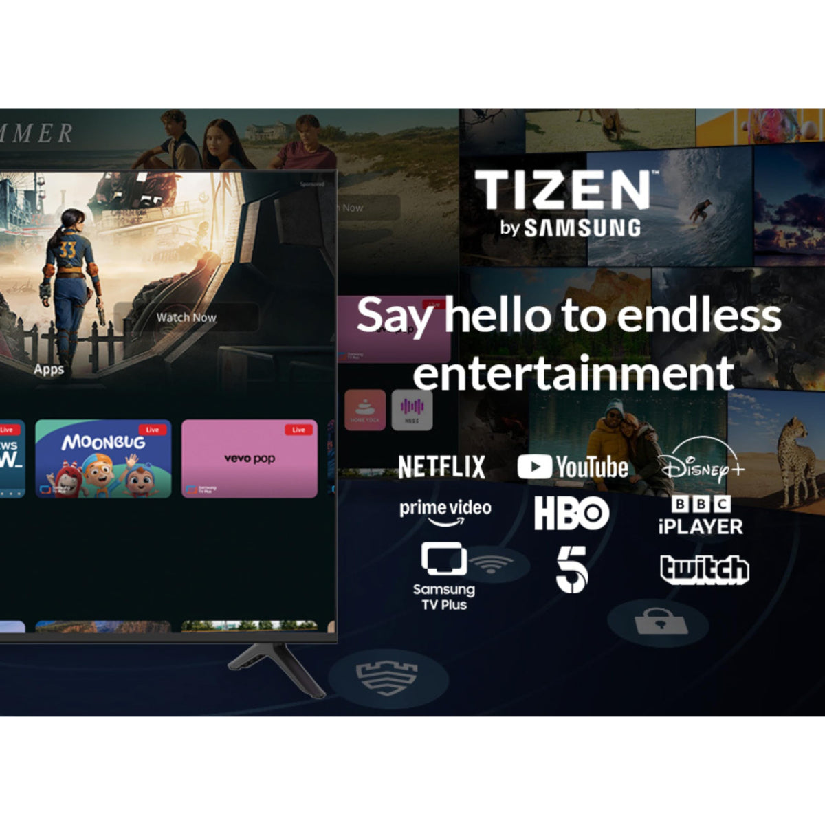 HYE 50" LED Smart TV - 4K Ultra HD, Samsung Tizen OS & Gaming Hub, Black