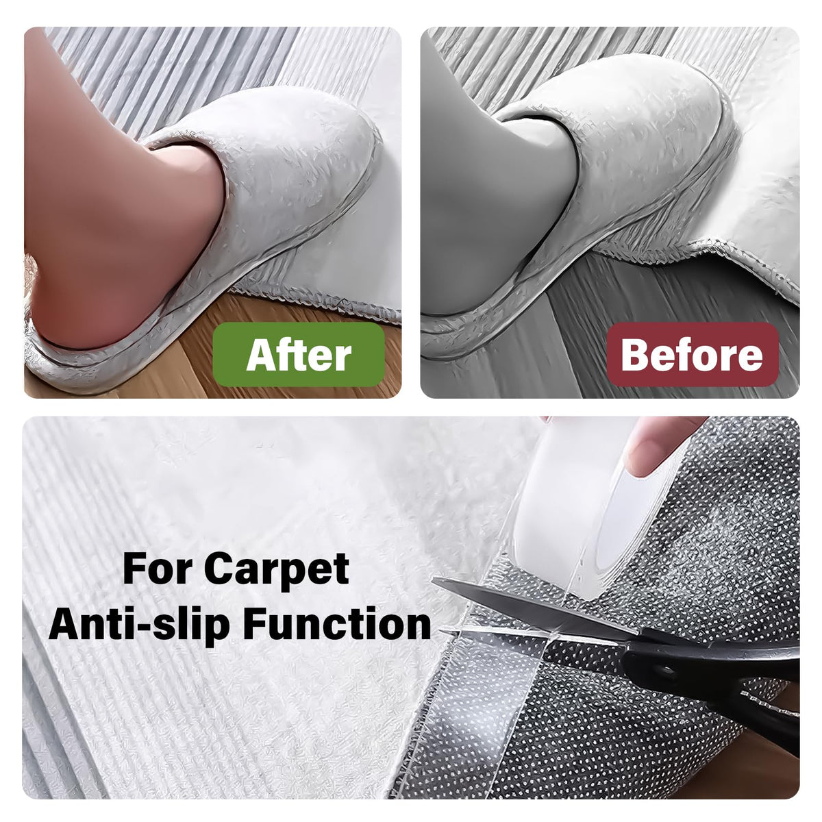Double Sided Tape Heavy Duty Waterproof,Removable Reusable Multipurpose Clear Adhesive Extra Strong for Carpet Mats/Photos Frames/Craft Wall Mounting (3m*2cm*1mm)