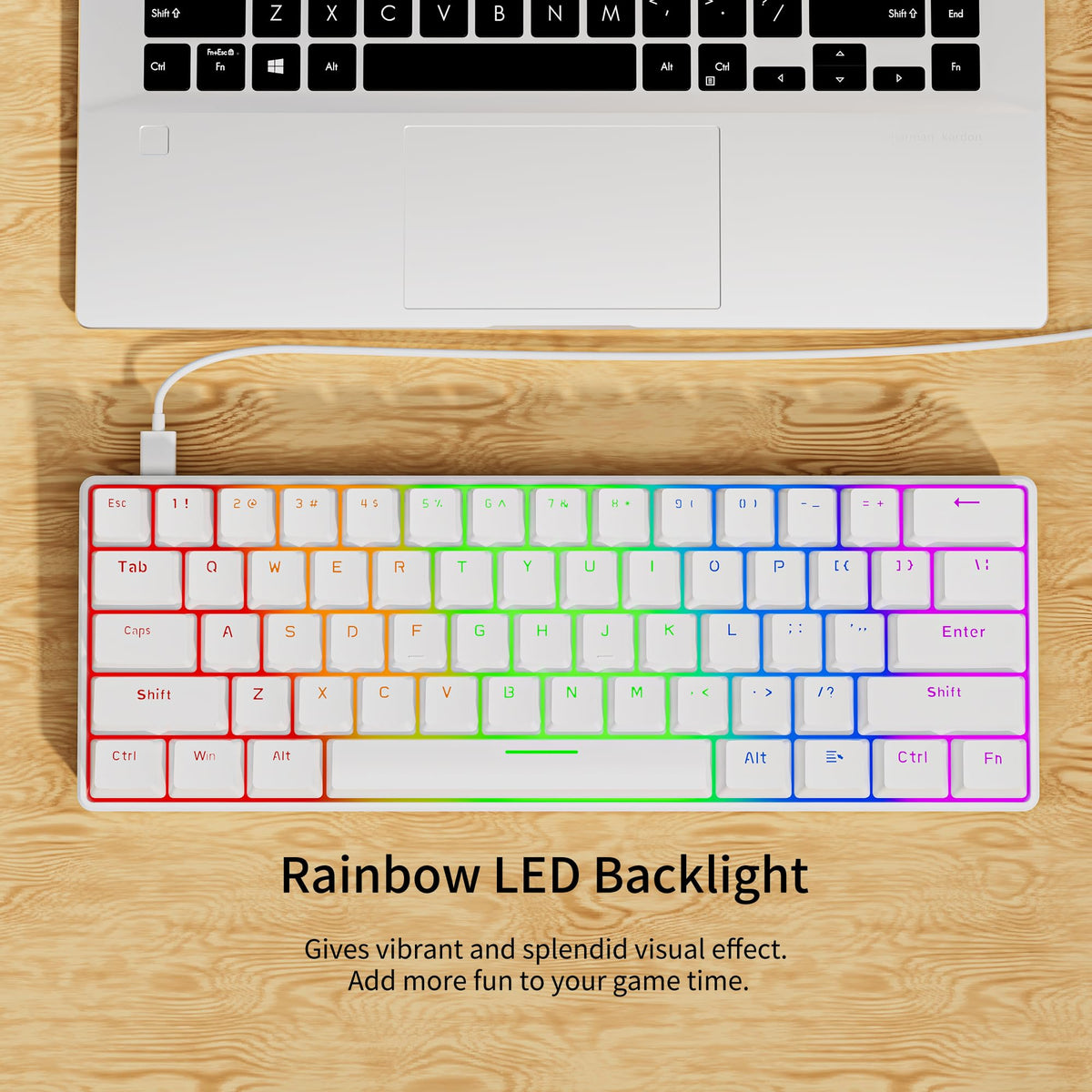 NEWMEN GM611 Gaming Keyboard,60% Percent Mechanical Keyboard Red Switches