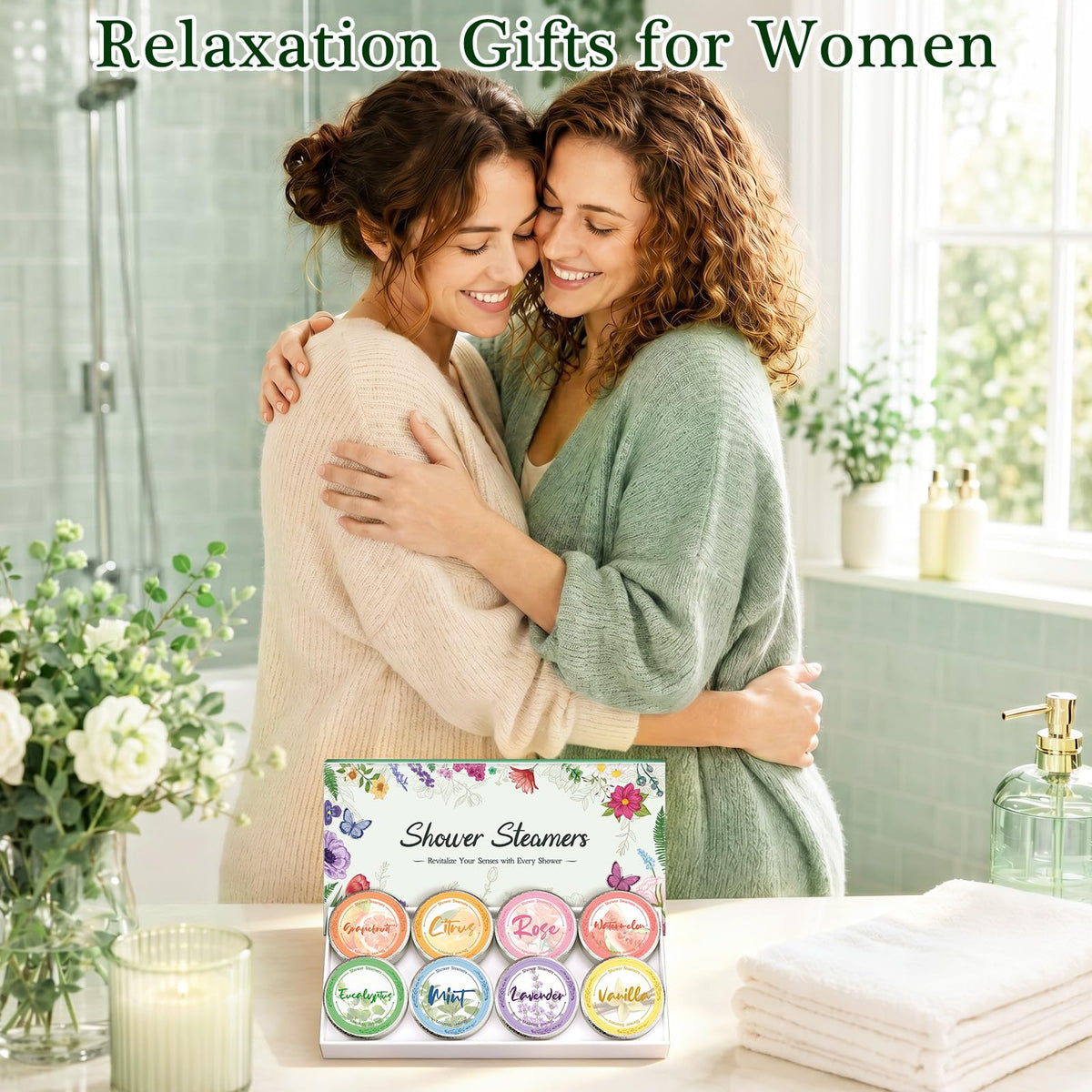 Linkax Shower Steamers Aromatherapy 8 Pcs, Christmas Gift for Women Purple