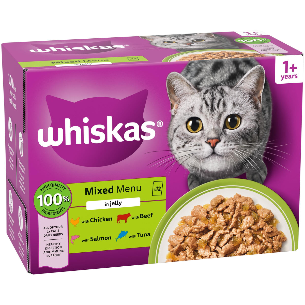 WHISKAS Adult Wet Cat Food in Jelly 40x85g Fish Favourites