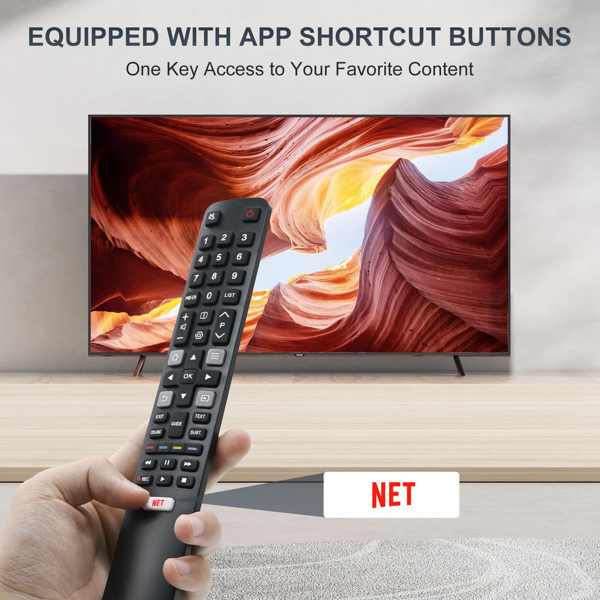 Hisense TV Remote Control, Universal Remote Control Replacement for Hisense VIDAA 4K UHD Smart TV with 12 Shortcut Buttons, No Setup Required
