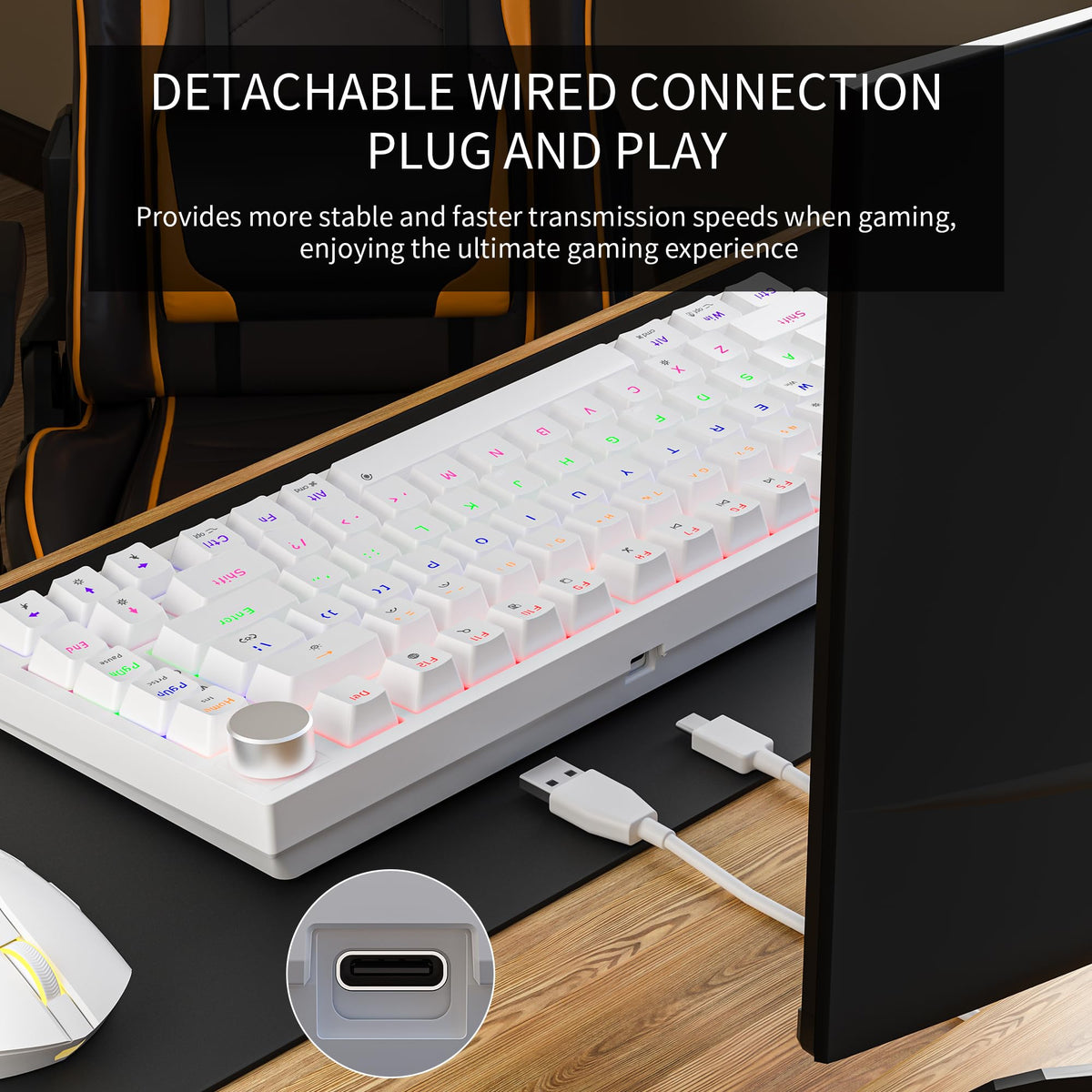 NEWMEN GM326 Mechanical Keyboard,Wired Gaming Keyboard,75% Percent Keyboard