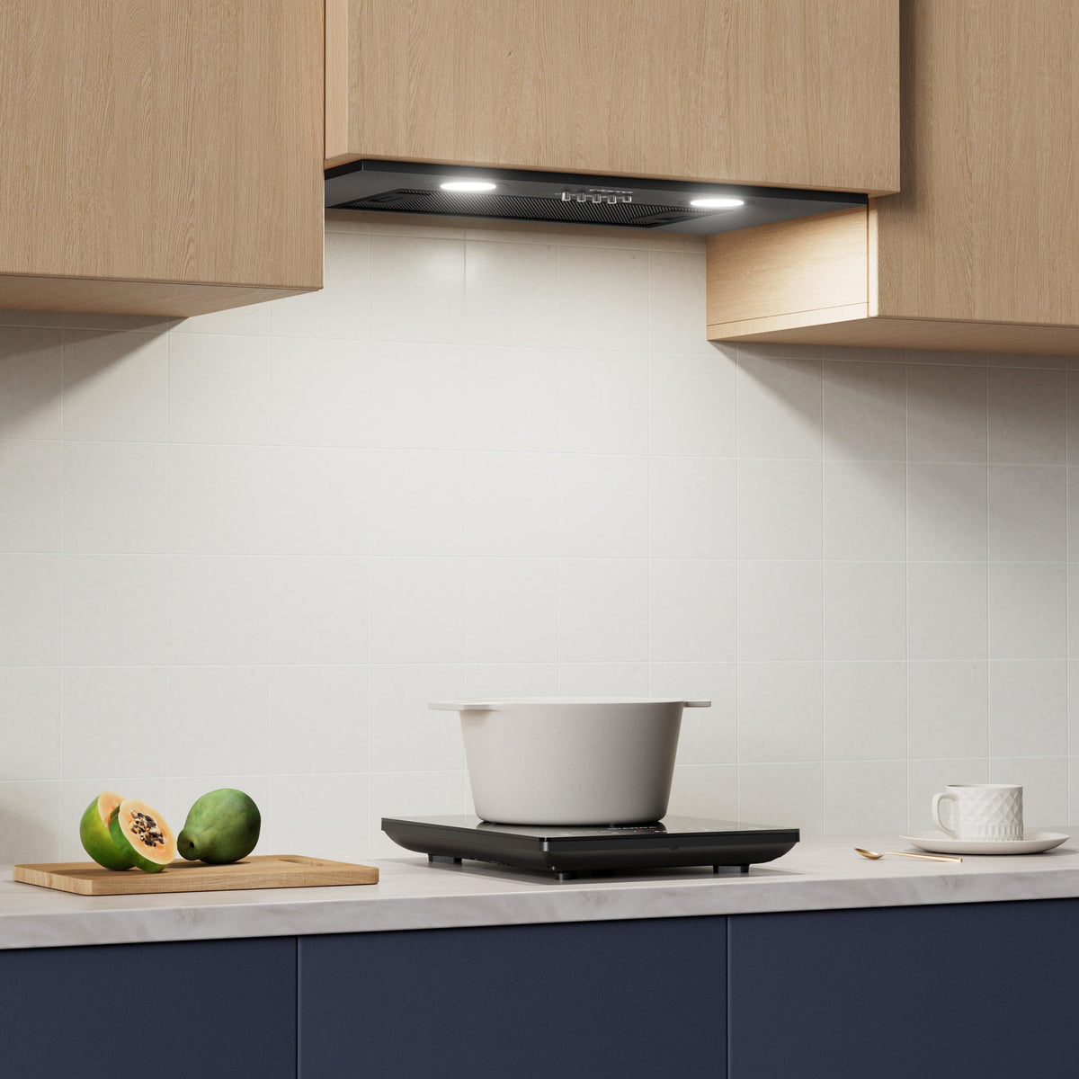 CIARRA 52cm Integrated Cooker Hood Black Wave/Touch Control CBCB5931B