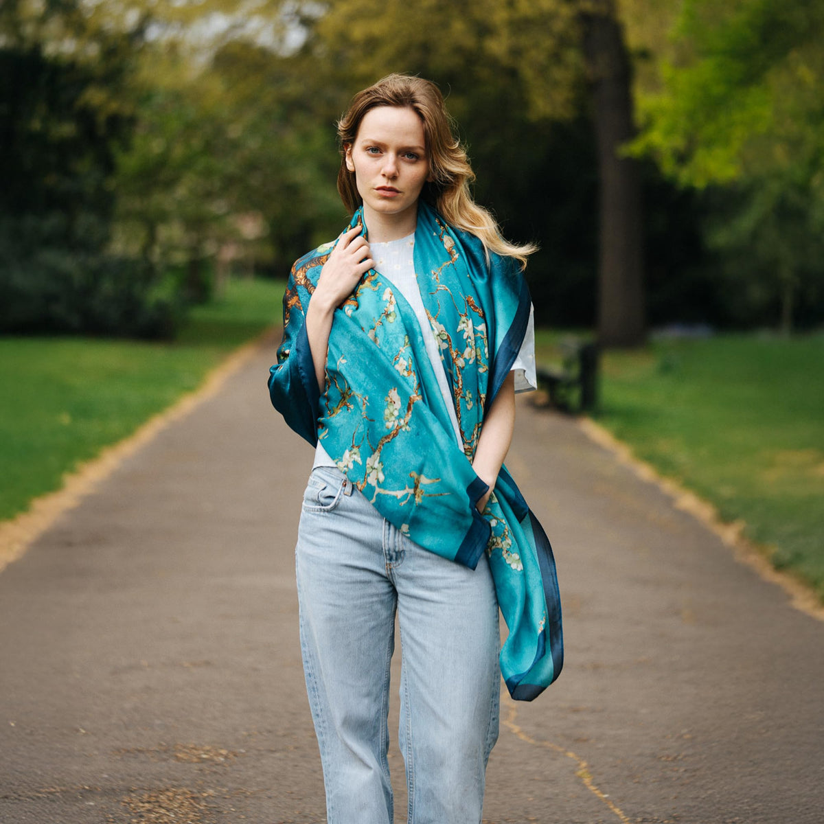 Trillion London® Silk Shawl Birthday Gifts for Women - Designer Silk Scarf