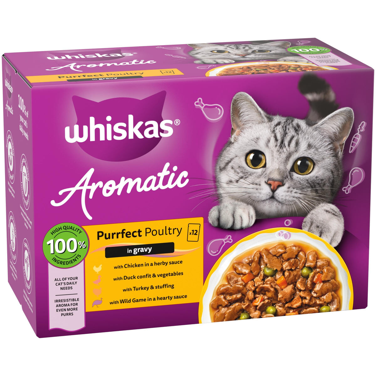 WHISKAS AROMATIC Adult Wet Cat Food in Gravy 40x85g Fragrant Fusions