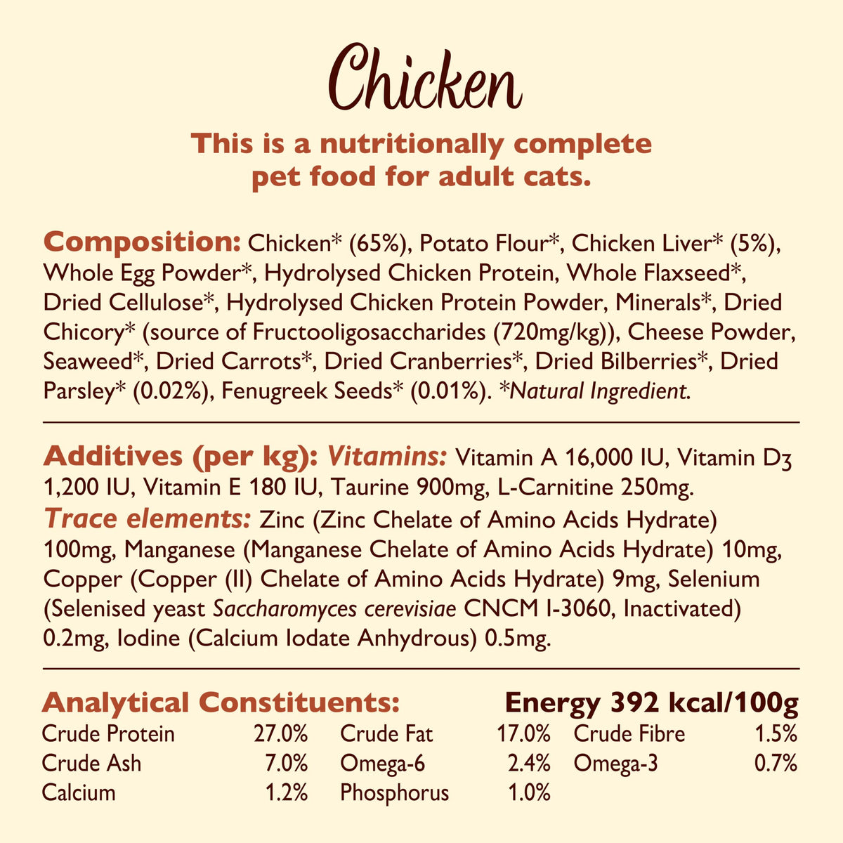 Lily’s Kitchen Chicken with Veggies, Complete, Adult Cat Dry Food (2kg), With Natural Ingredients, Grain-Free Recipe, Balanced Nutrition, Proper Kibble, Dry Cat Food Chicken