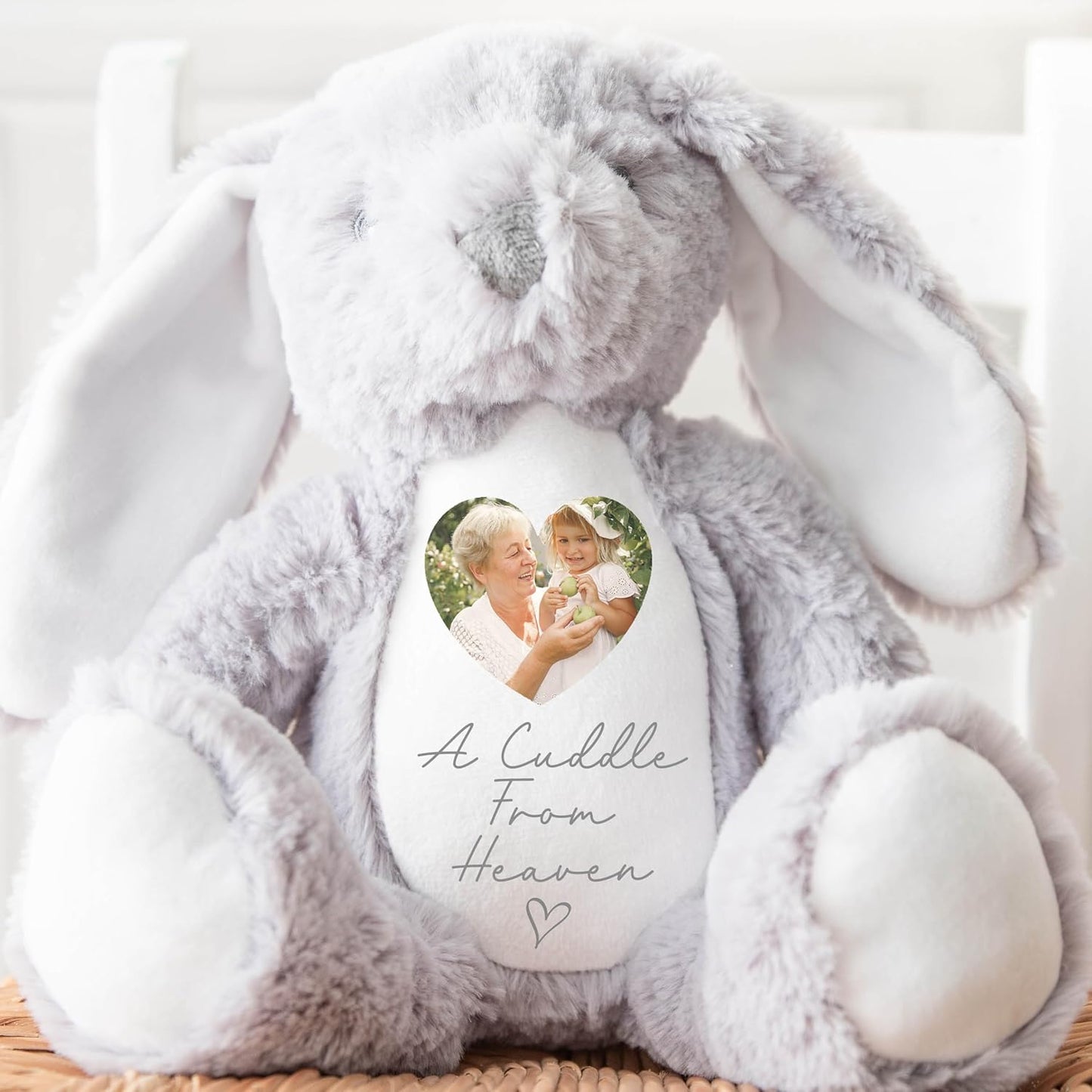 Personalised Memory Teddy | in Memory Gift, Memorial Keepsake Present | Memorial Photo Gift, Bereavement Gift | Memory Teddy Bear, Sympathy | A Cuddle from Heaven