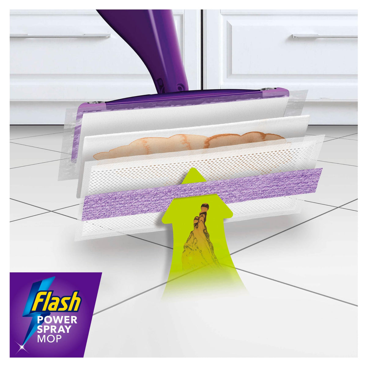 Flash Power Spray Mop Floor Cleaner Liquid Citrus 4x1.25L