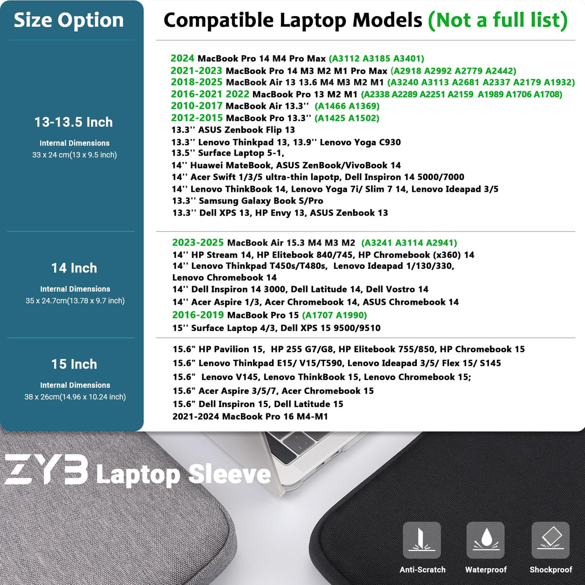 ZYB Laptop Sleeve 14 Inch, Waterproof Shockproof 14 Inch Laptop Case for 14" Notebook Lenovo Thinkpad IdeaPad, MacBook Air 15.3 2026-2023 M5 M4 M3 M2, 14" HP Dell Acer Chromebook Mac Pro 15-Purple