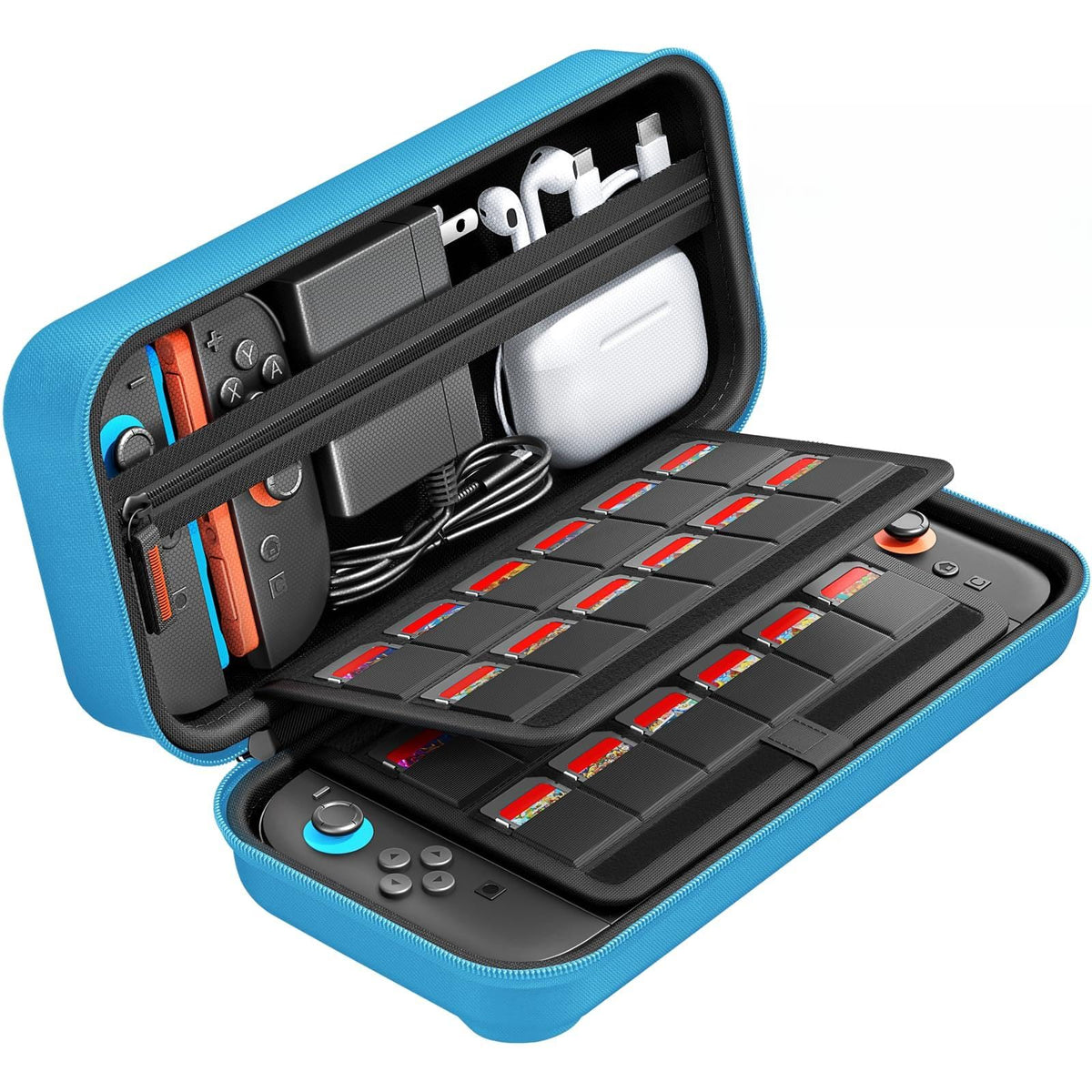 daydayup Switch 2 Carry Case Compatible with Nintendo Switch 2, with 24 Games Cartridges Protective Hard Shell Travel Carrying Case Pouch for Switch 2 Console & Accessories,Black