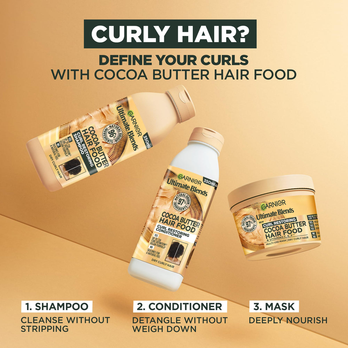 Garnier Hair Food Multi-use, 3-in-1 Hair Treatment Mask, Banana, 400ml