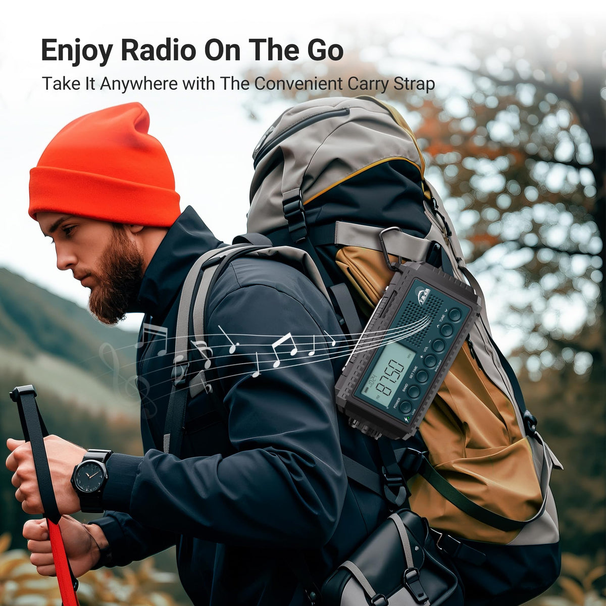 Mesqool Wind Up Radio Solar Powered, 5000mAh Emergency Hand Crank AM FM Radio with Flashlight, Reading Lamp, USB Phone Charger, SOS Alarm and Compass