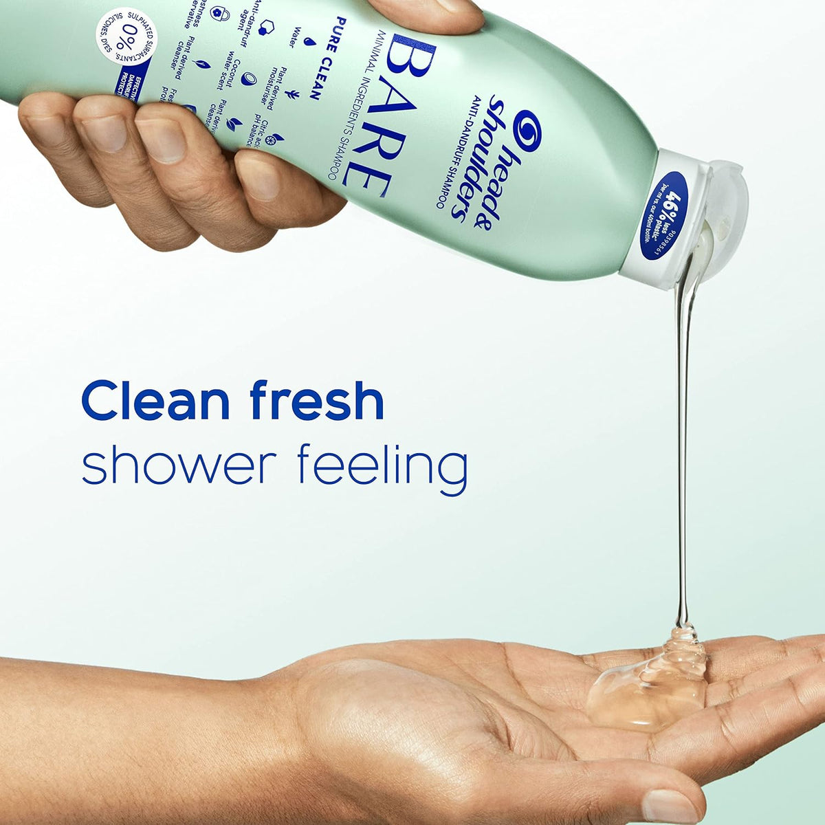 Head & Shoulders Bare Anti-Dandruff Shampoo 400ml, Pure Clean