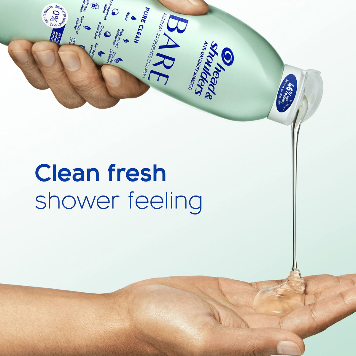 Head & Shoulders Bare Anti-Dandruff Shampoo 400ml, Pure Clean