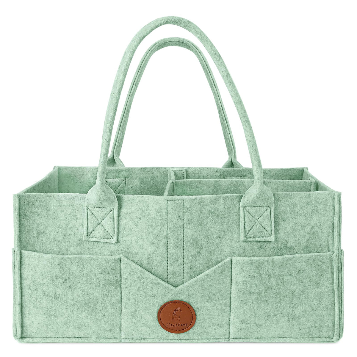 Maliton Nappy Caddy Organiser with 8 Pockets & Removable Dividers (Khaki)